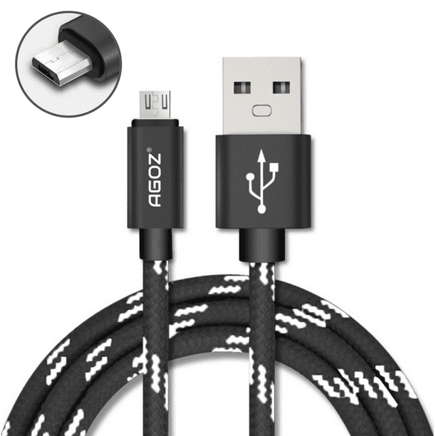 Sprint LG Tribute 5 Sprint LG Tribute HD White Braided 10ft Long USB Cable Rapid Charger Sync Wire Micro-USB Data Sync Cord Supports Fast Charging for Sprint LG Stylo 2 Sprint LG Tribute 2 
